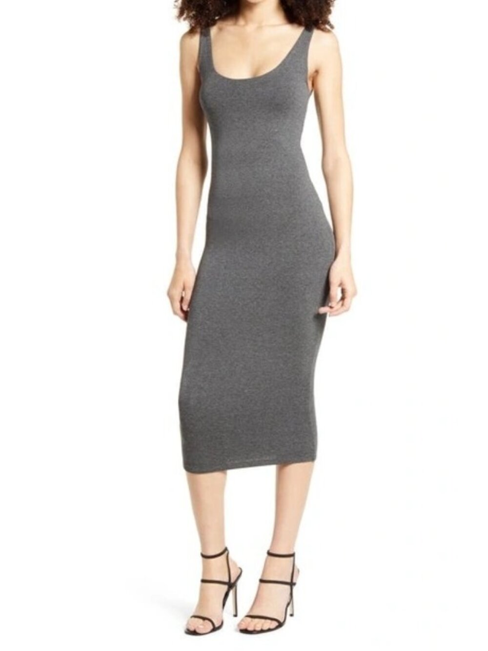 NAKED WARDROBE Gray Sculpture MIDI Dress Size Small NEW NWOT